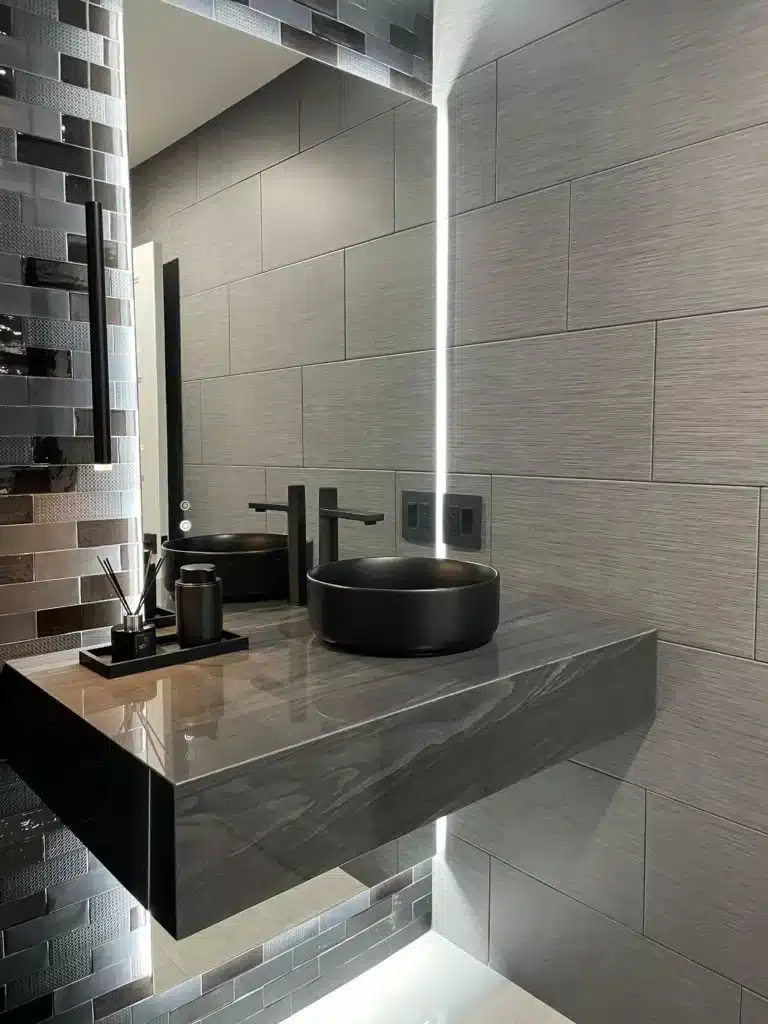 Next Marble & Granite specialist working on a high-quality kitchen countertop.