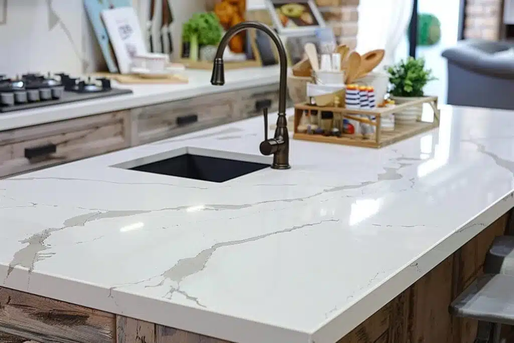 Custom countertops enhancing a contemporary kitchen space.