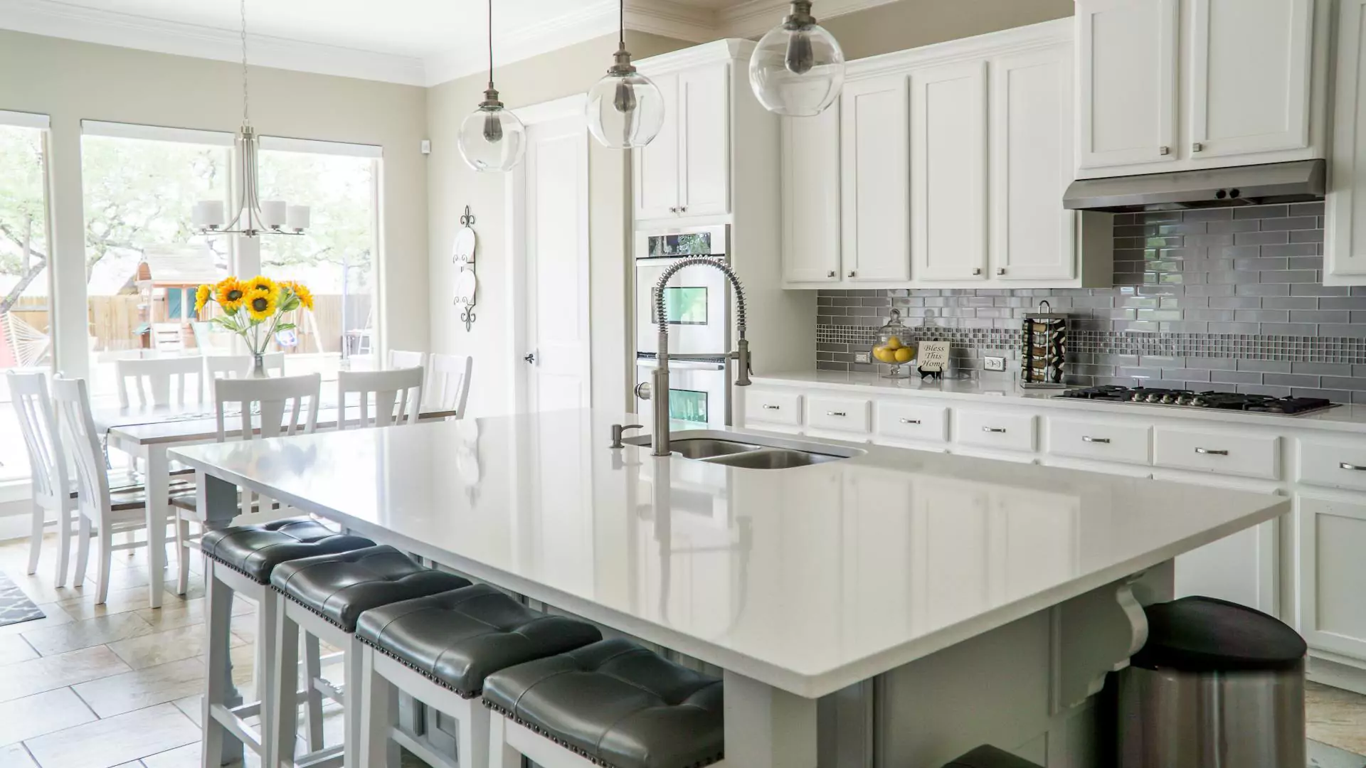 High-end marble countertop installation in a modern kitchen – Next Marble & Granite